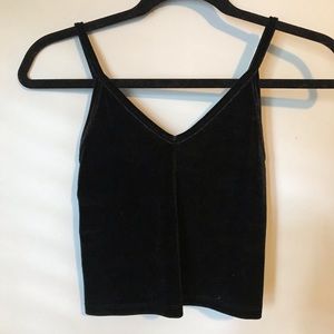 Brandy Melville velvet black crop top